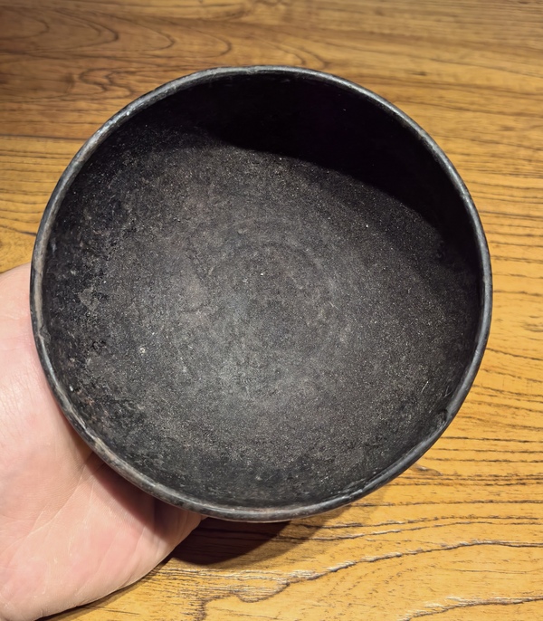 古玩陶瓷元黑陶茶盞拍賣,當前價格68元