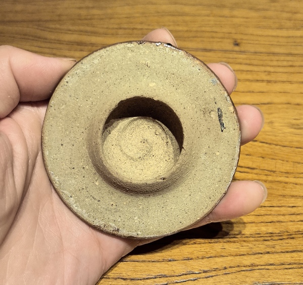 古玩陶瓷金元窯變黑釉茶入(原蓋)拍賣,當前價格136元