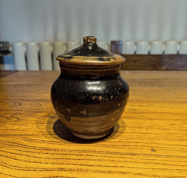古玩轉賣金元窯變黑釉茶入（原蓋）拍賣，當前價格388元