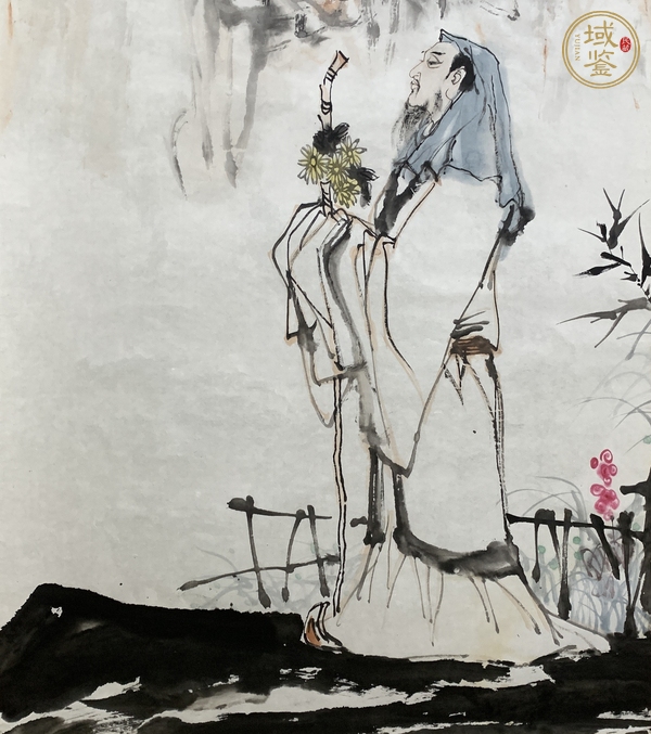 古玩字畫楊沙陶淵明賞菊?qǐng)D真品鑒賞圖