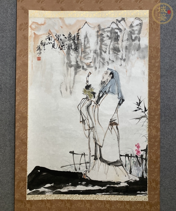 古玩字畫楊沙陶淵明賞菊?qǐng)D真品鑒賞圖