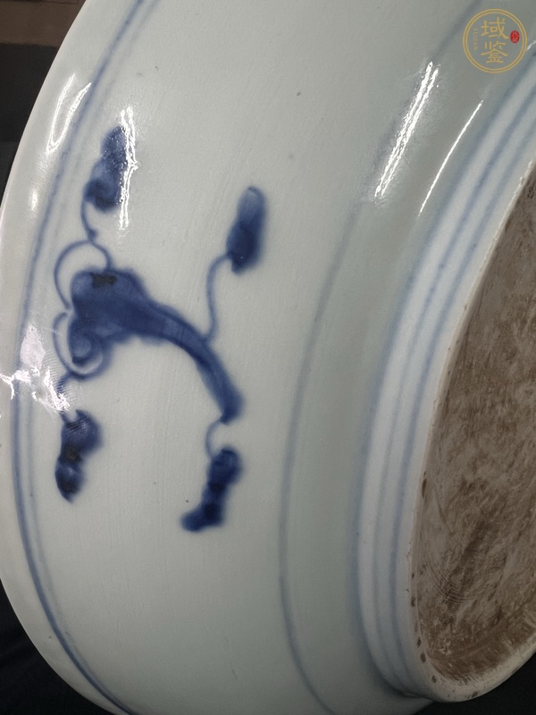 古玩陶瓷摩羯龍紋青花盤真品鑒賞圖