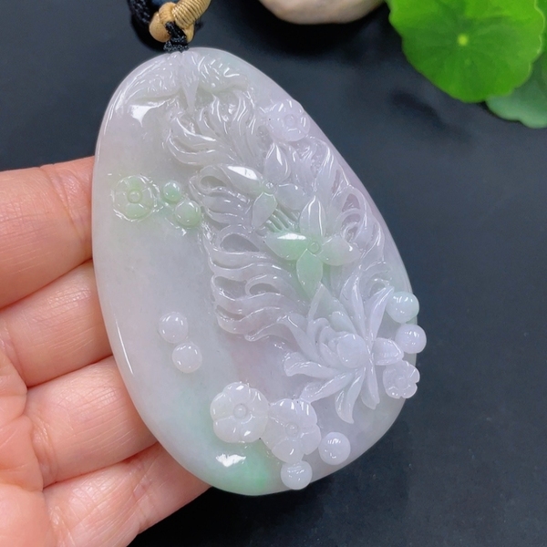 古玩玉器天然翡翠平安順利花牌掛件(帶翡翠鑒定證書)拍賣，當前價格1580元