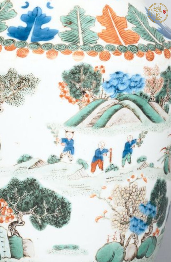古玩陶瓷山水人物瓶真品鑒賞圖