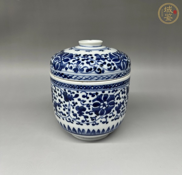 古玩陶瓷青花纏枝花卉紋蓋罐真品鑒賞圖