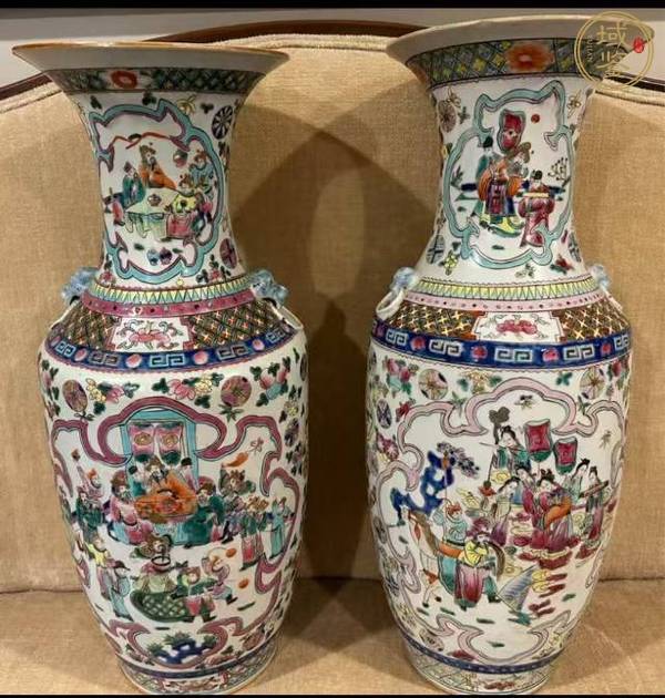 古玩粉彩瓶真品鑒賞圖
