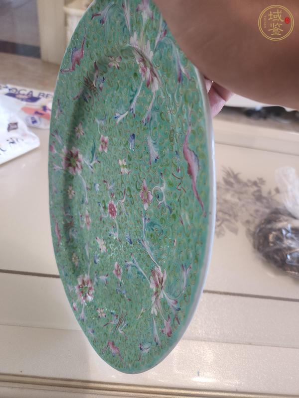 古玩陶瓷福壽紋粉彩盤真品鑒賞圖
