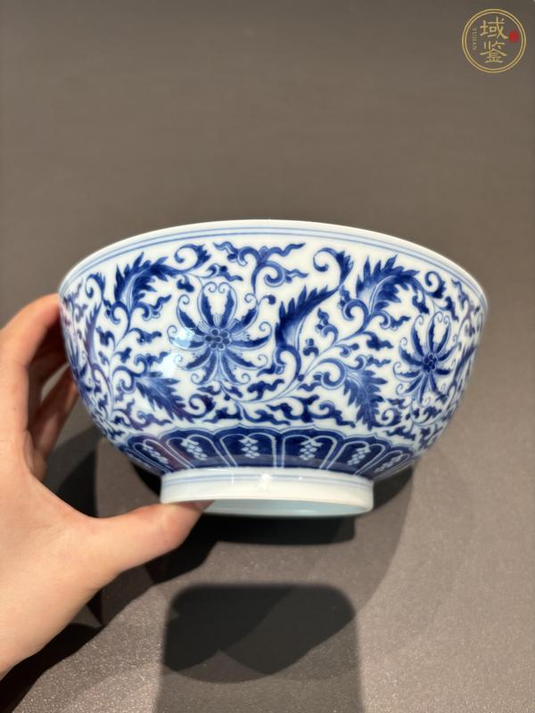 古玩陶瓷清雍正 青花纏枝花卉紋碗（安窯）真品鑒賞圖