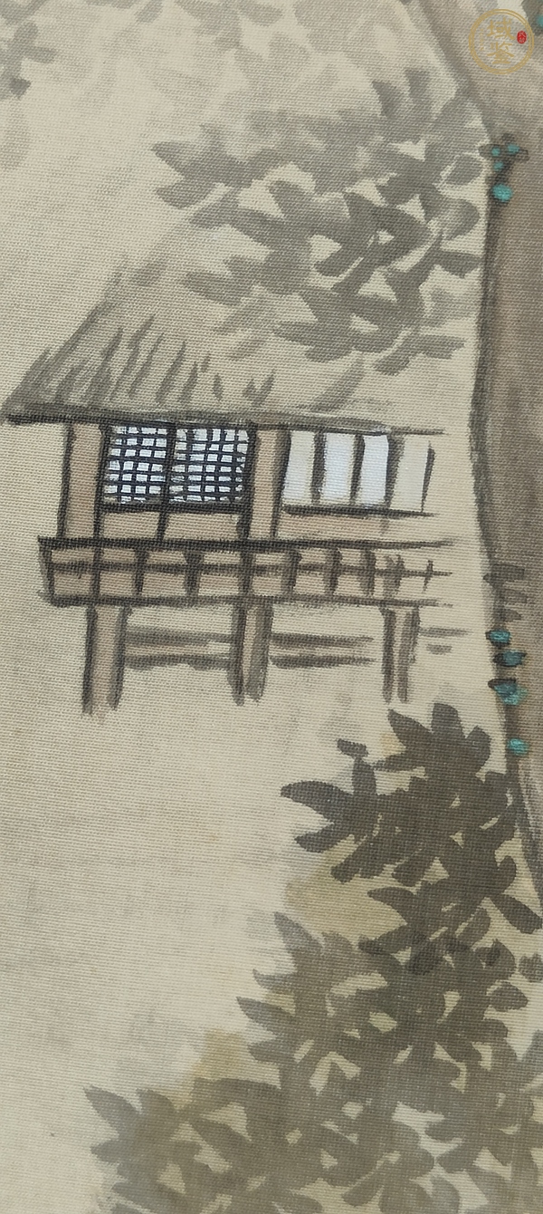 古玩字畫芳逸絹本山水立軸真品鑒賞圖