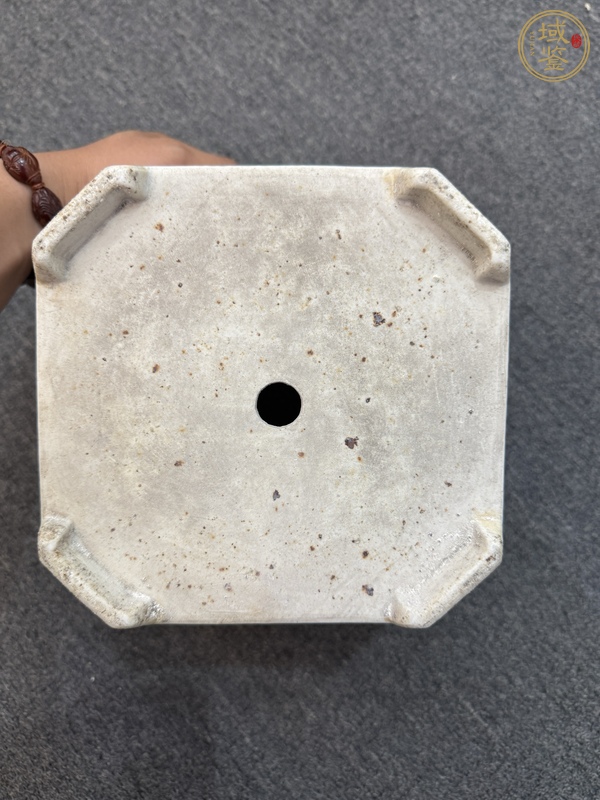 古玩陶瓷墨彩花盆真品鑒賞圖
