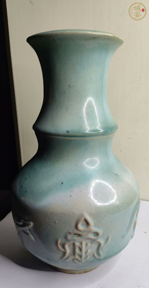 古玩窯變綠釉瓶真品鑒賞圖