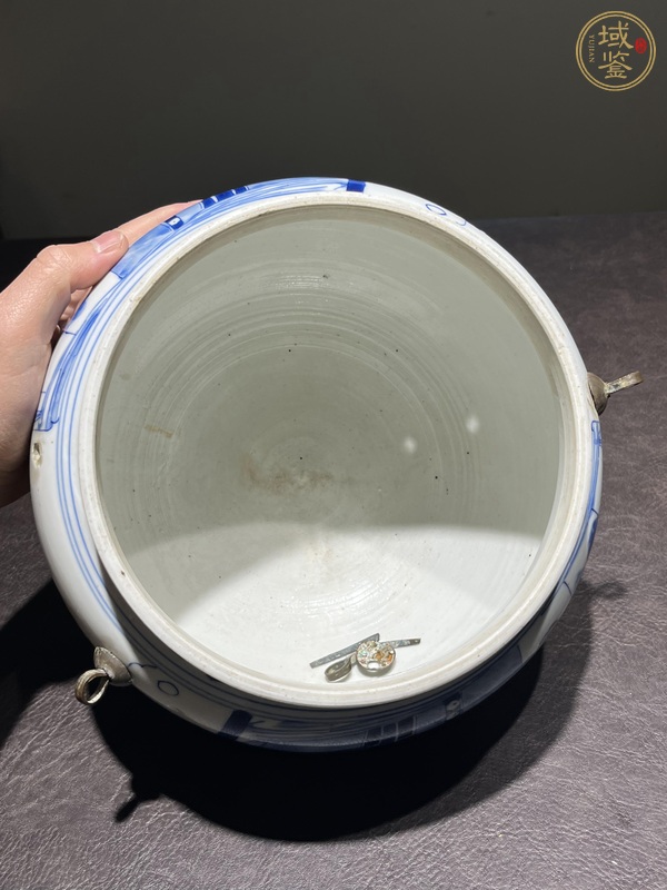 古玩陶瓷清康熙 青花人物紋粥罐真品鑒賞圖