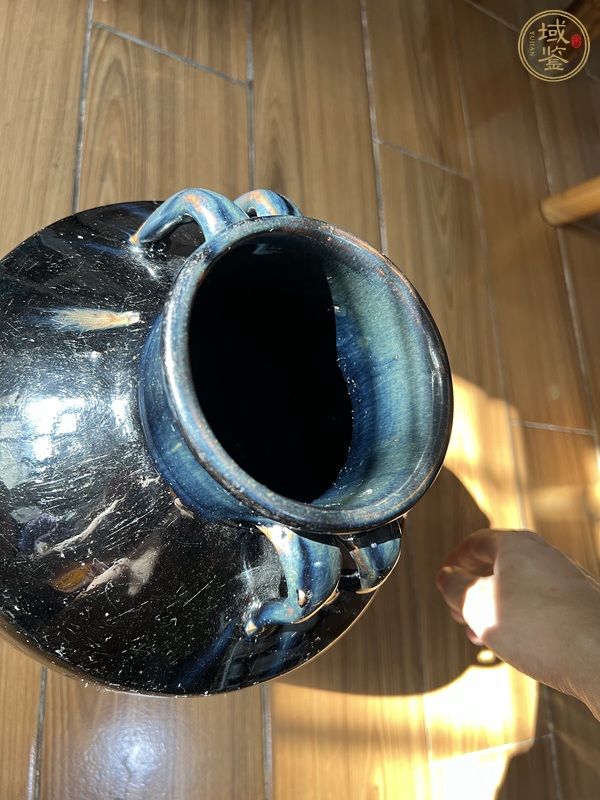 古玩陶瓷黑釉四系罐真品鑒賞圖