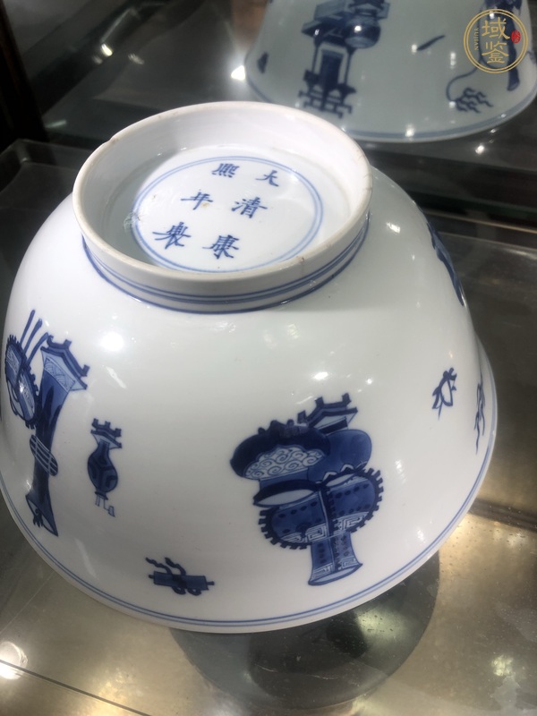 古玩陶瓷博古圖青花碗真品鑒賞圖