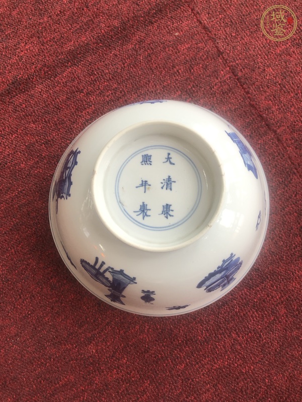 古玩陶瓷博古圖青花碗真品鑒賞圖