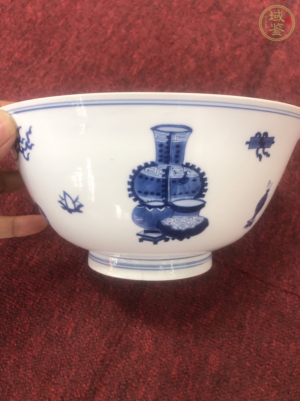 古玩陶瓷博古圖青花碗真品鑒賞圖