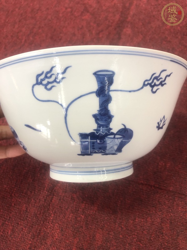 古玩陶瓷博古圖青花碗真品鑒賞圖