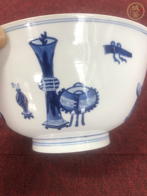 古玩陶瓷博古圖青花碗真品鑒賞圖