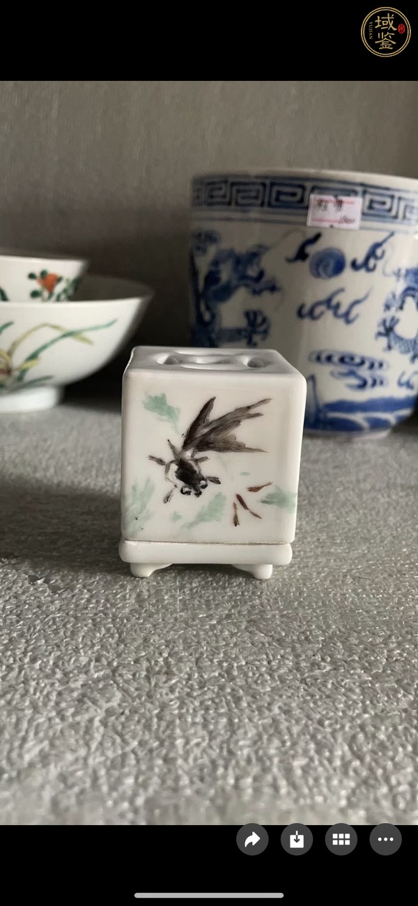 古玩陶瓷魚藻紋糊斗真品鑒賞圖