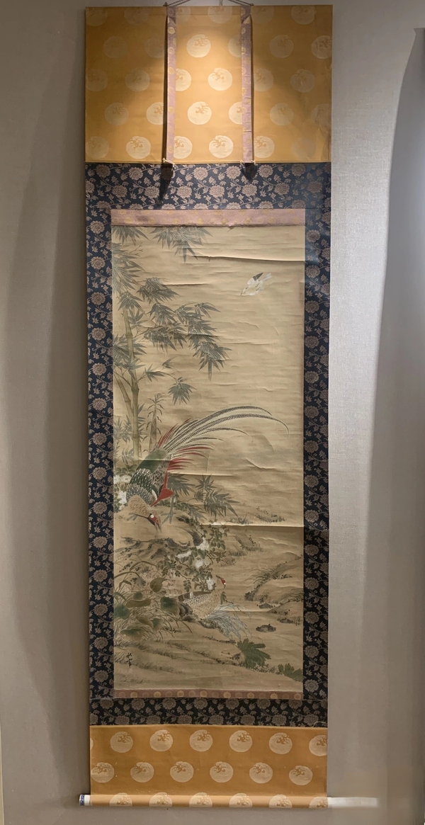 古玩轉(zhuǎn)賣秋畔翠竹錦雞立軸拍賣,當(dāng)前價(jià)格150元