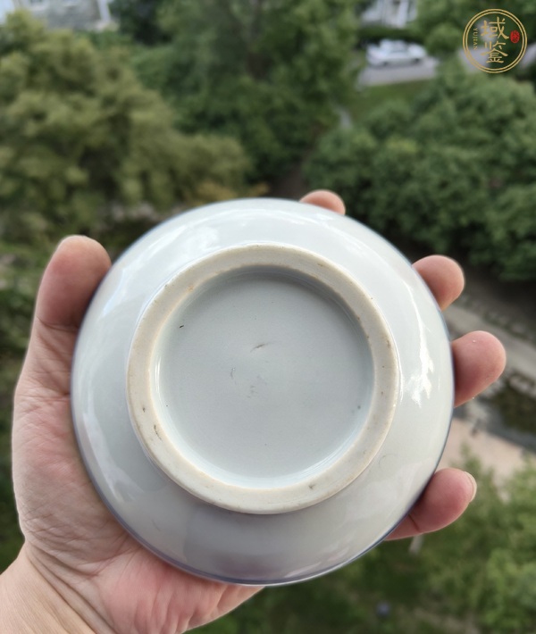 古玩陶瓷民國青花釉里紅盤真品鑒賞圖
