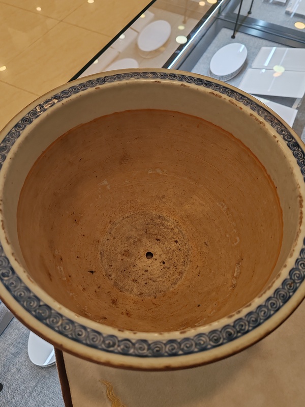 古玩陶瓷清康熙時期青花香草龍紋花盆拍賣，當前價格58000元