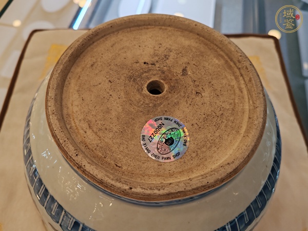 古玩陶瓷清康熙時期青花香草龍紋花盆真品鑒賞圖