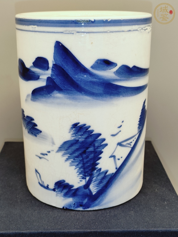 古玩陶瓷民國(guó)青花筆筒真品鑒賞圖