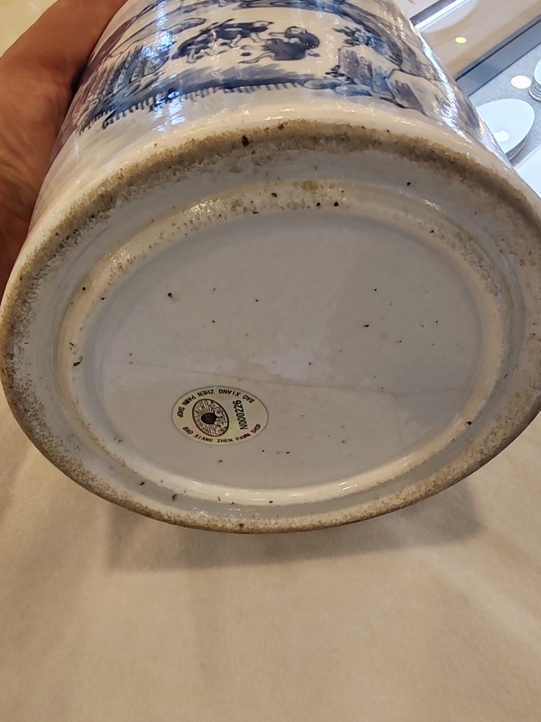 古玩陶瓷青花人物故事紋筆筒拍賣，當前價格18000元