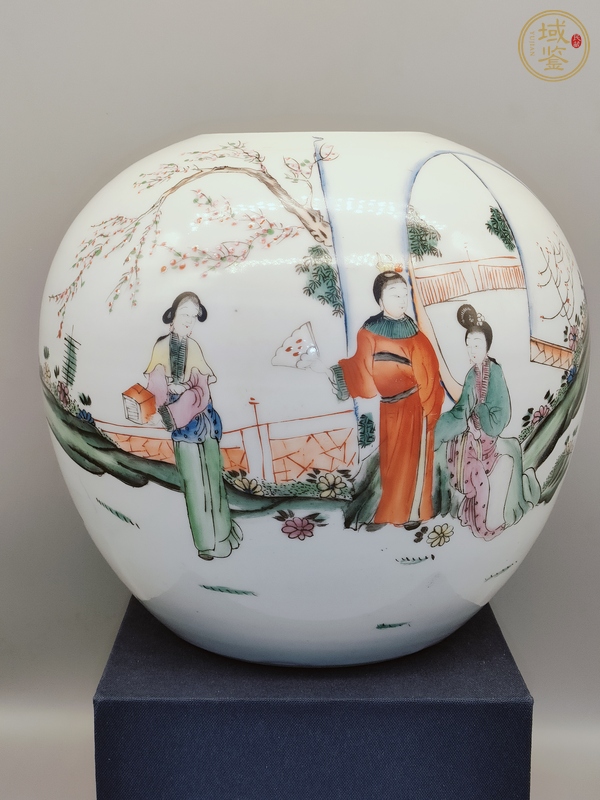 古玩陶瓷民國粉彩紅樓夢罐真品鑒賞圖