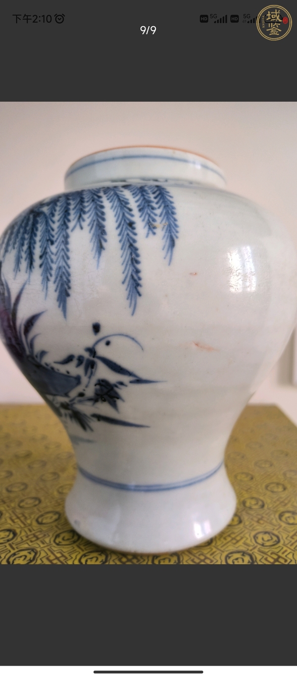 古玩陶瓷柳蔭棲馬紋將軍罐真品鑒賞圖