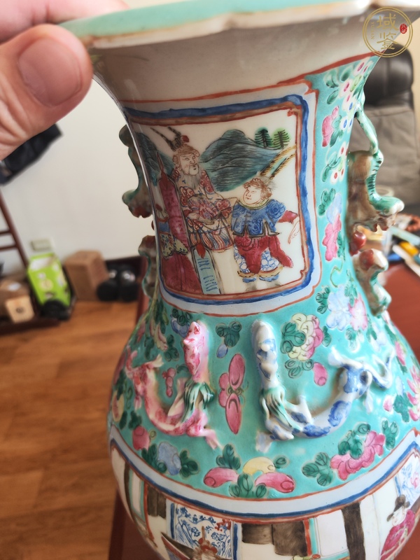 古玩同治細(xì)路粉彩瓶真品鑒賞圖