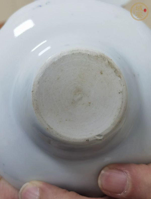 古玩陶瓷青花葡萄花卉紋蓋碗真品鑒賞圖