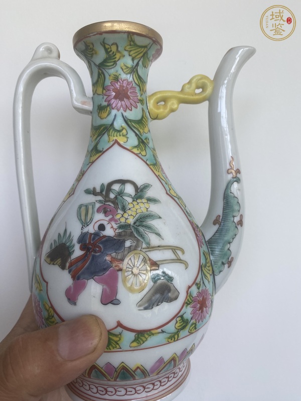古玩陶瓷民國粉彩壺真品鑒賞圖
