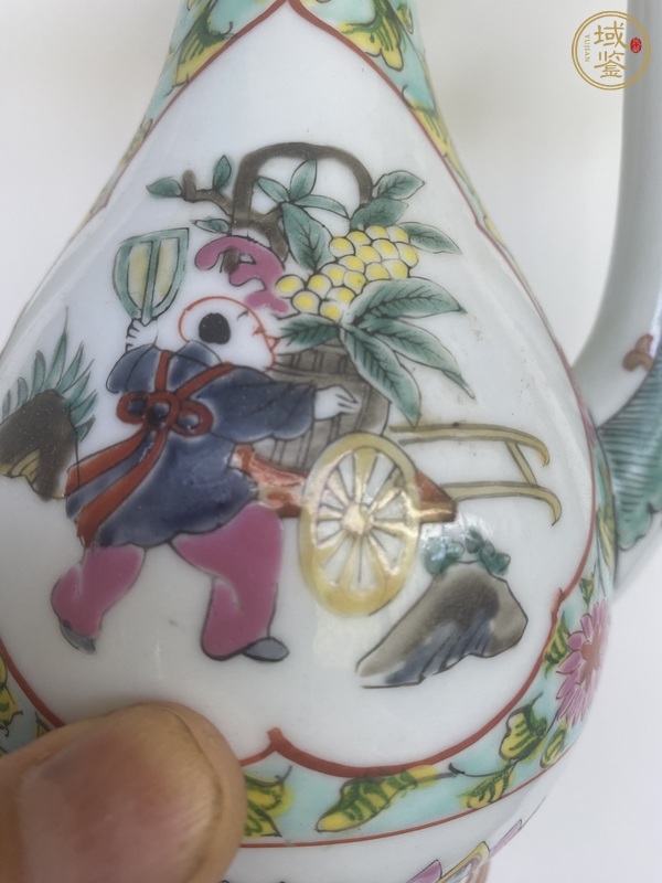 古玩陶瓷民國粉彩壺真品鑒賞圖
