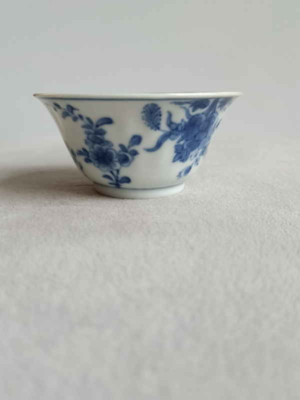 古玩陶瓷花卉紋青花杯拍賣，當前價格1360元