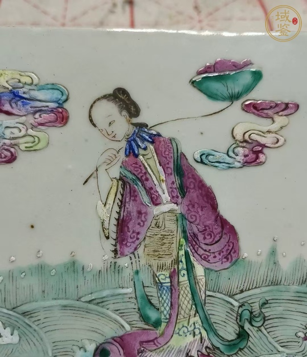 古玩陶瓷粉彩瓷板真品鑒賞圖