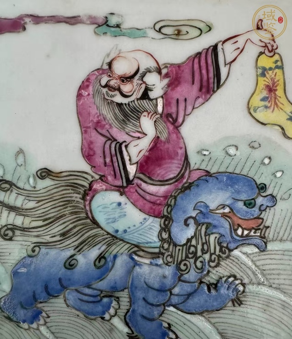 古玩陶瓷粉彩瓷板真品鑒賞圖