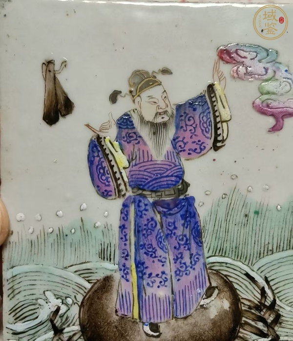 古玩陶瓷粉彩瓷板真品鑒賞圖