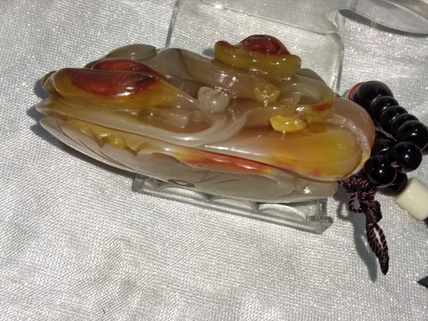 古玩玉器金絲玉雕“靈猴獻壽”把件拍賣，當前價格888元