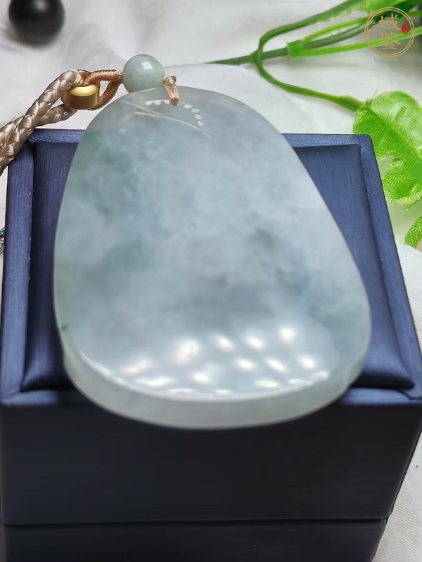 古玩玉器天然翡翠山水紋飾牌真品鑒賞圖