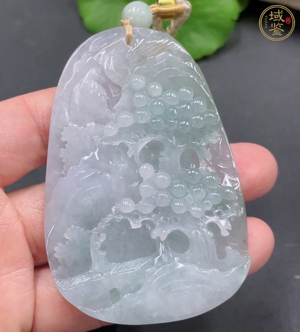 古玩天然翡翠山水紋飾牌真品鑒賞圖