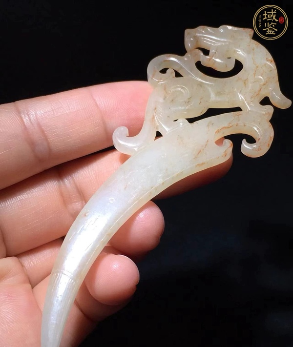 古玩玉器做舊仿戰國“龍紋玉觿”真品鑒賞圖