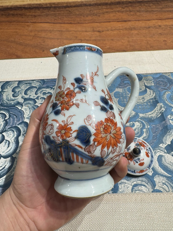 古玩陶瓷清·康熙青花礬紅奶壺拍賣，當(dāng)前價格1300元
