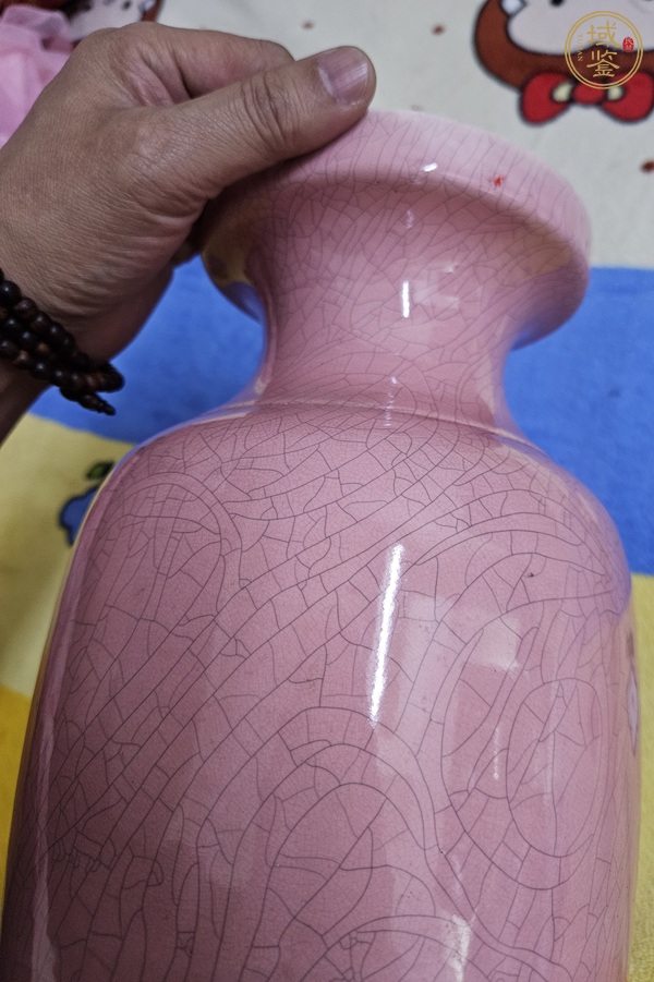 古玩陶瓷紅哥釉盤口瓶真品鑒賞圖