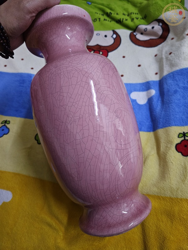 古玩陶瓷紅哥釉盤口瓶真品鑒賞圖