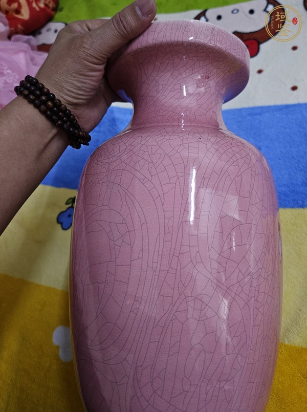 古玩陶瓷紅哥釉盤口瓶真品鑒賞圖