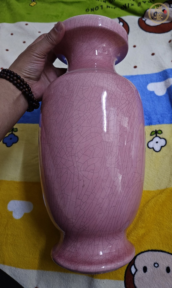 古玩陶瓷紅哥釉盤口瓶真品鑒賞圖