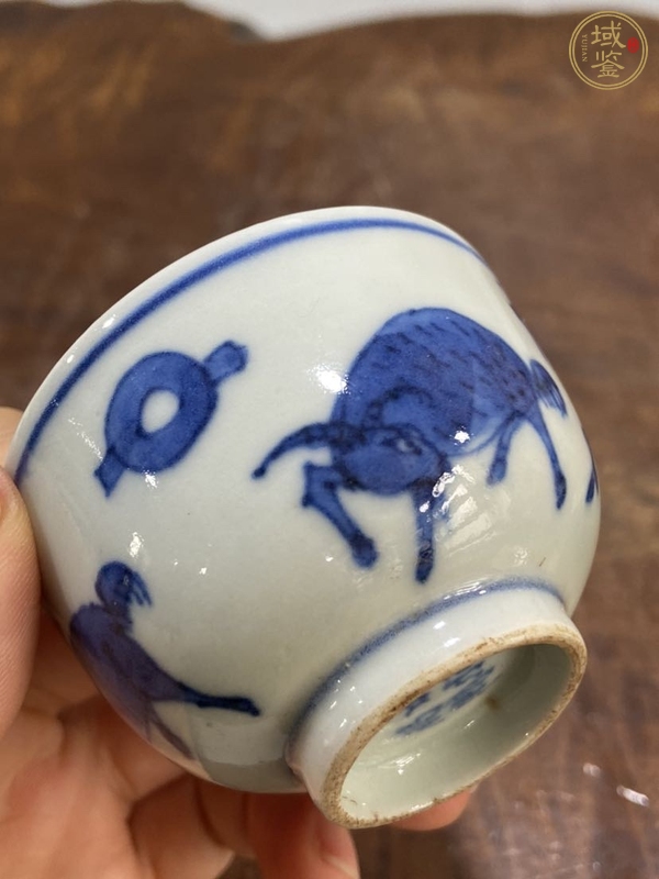 古玩陶瓷青花三陽開泰紋茶碗真品鑒賞圖