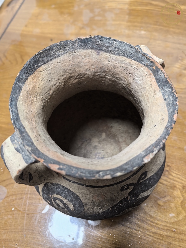 古玩陶瓷彩繪雙系陶罐真品鑒賞圖